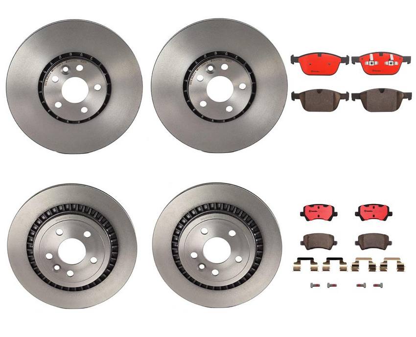 Volvo Brakes Kit - Pads & Rotors Front and Rear (328mm/302mm) (Ceramic) LR043714 - Brembo 2889136KIT